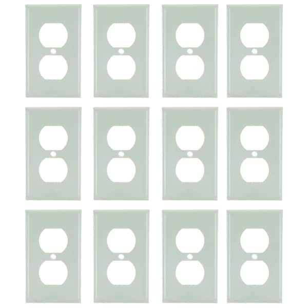 Sunlite Duplex Single Gang switch Cover Plate, Ivory, Plastic, UL Listed, 12PK 40892-NS - main